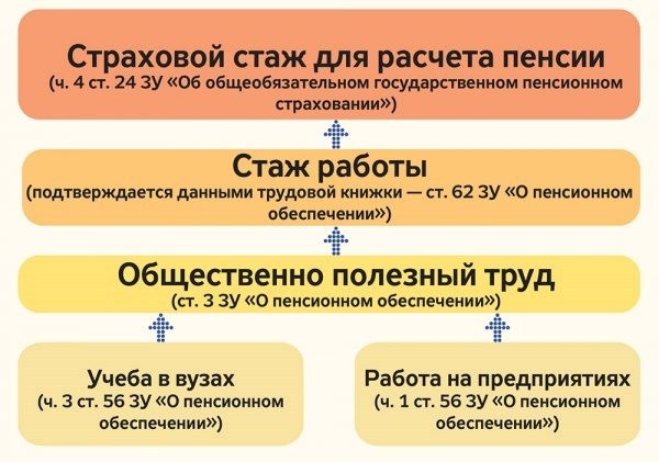 Определение трудового и страхового стажа