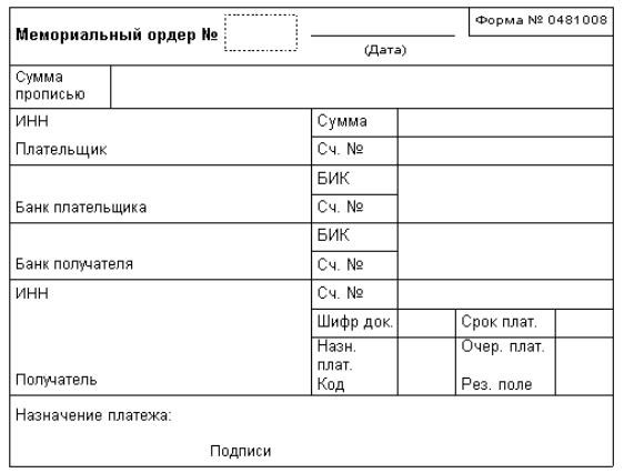 Составляем мемориальные ордера: образец заполнения и бланки