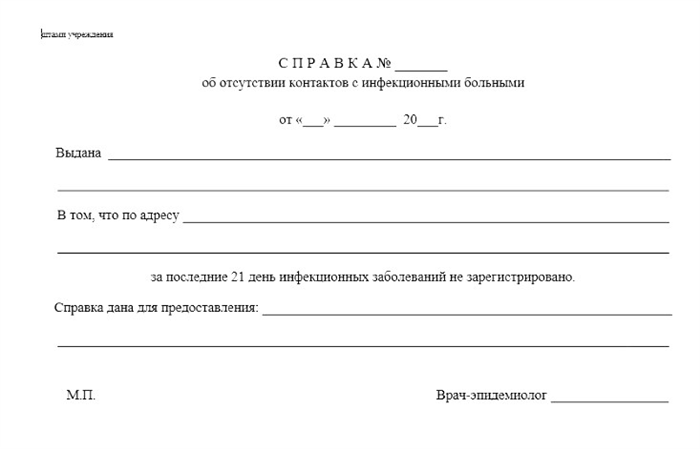 Образец и бланк справки формы 10