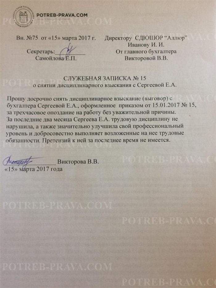 Порядок проведения процедуры по ходатайству о снятии дисциплинарного взыскания