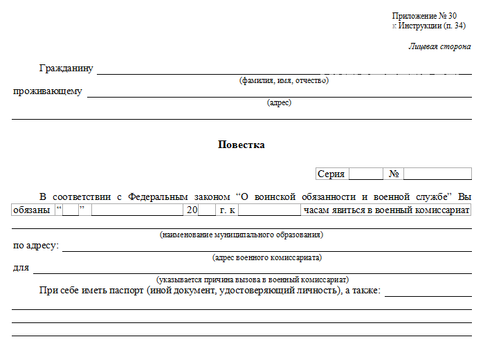 Почему я не получаю повестку?